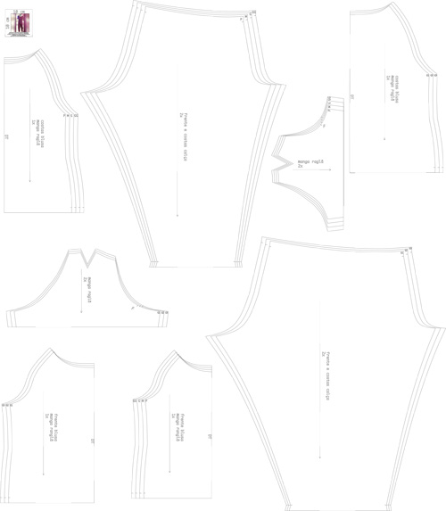 Molde Pijama Mangas Raglan (P ao G3) - GM MOLDES