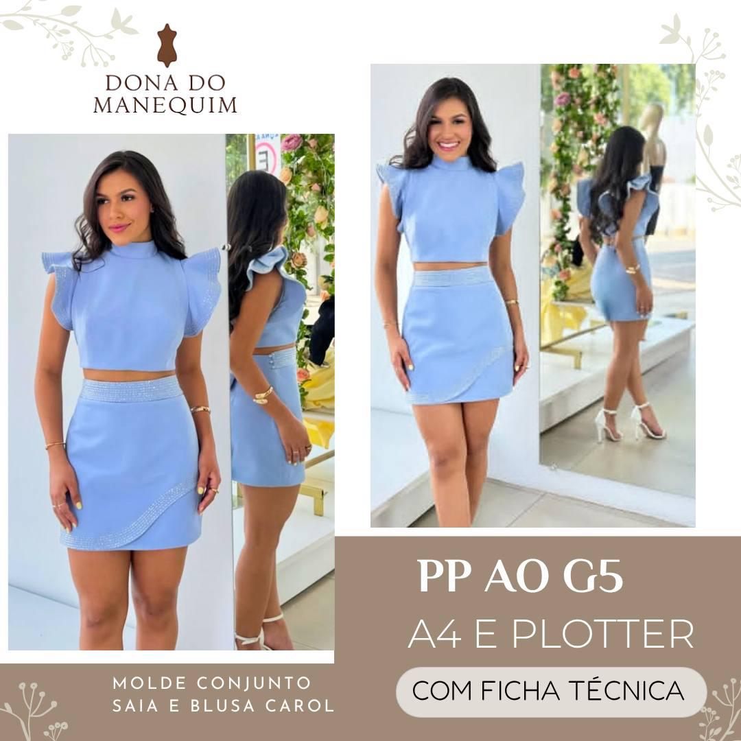 5E05C149F7F582896DD4 MOLDE CONJUNTO SAIA E BLUSA CAROL - Imagem 1