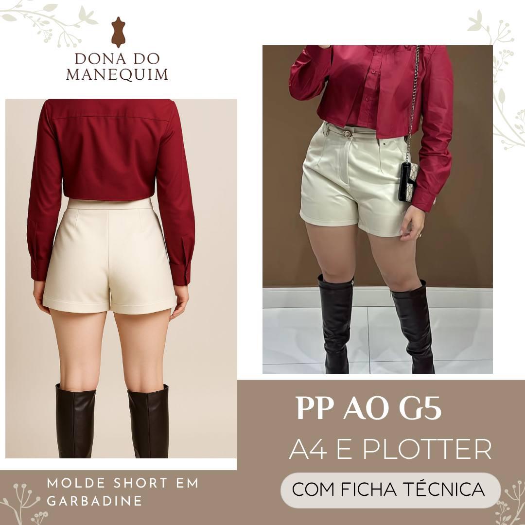 5EE226CC5D9646E70ADE MOLDE SHORT EM GABARDINE - Imagem 1