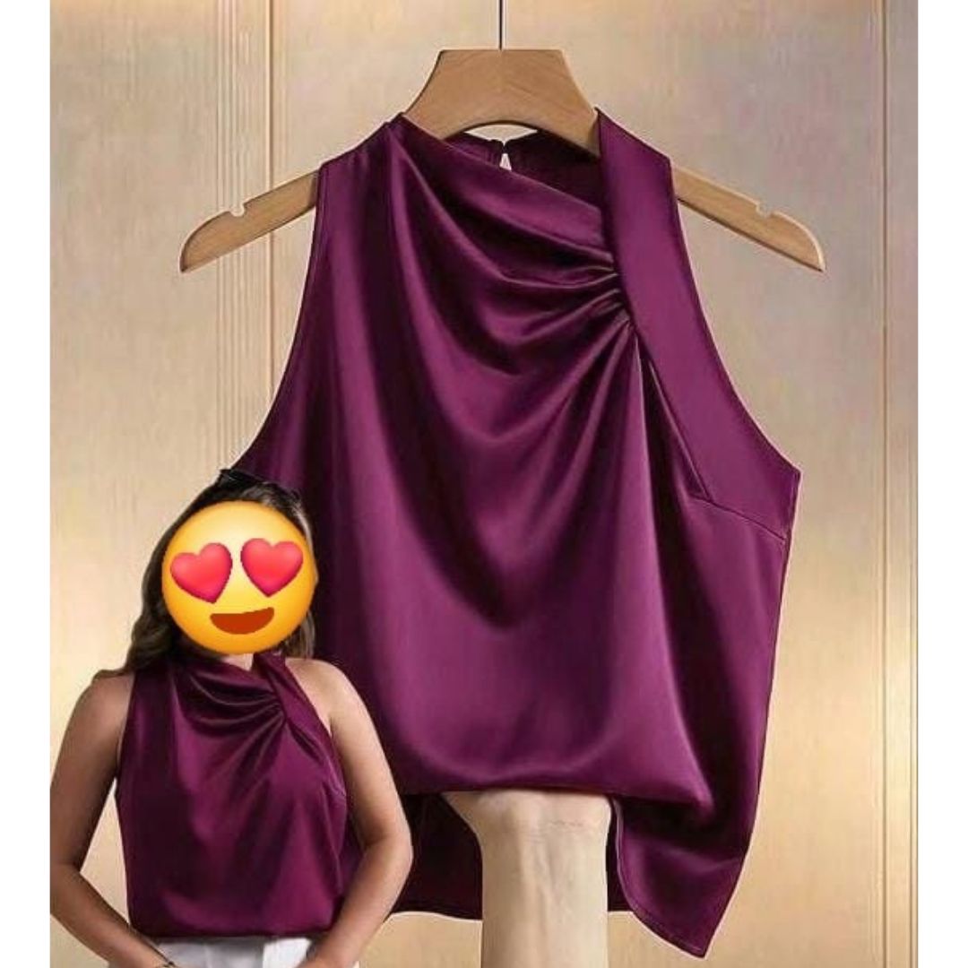 Design sem nome Molde Blusa Gola Drapeada e Alça Halter (PP ao G5) - Imagem 1