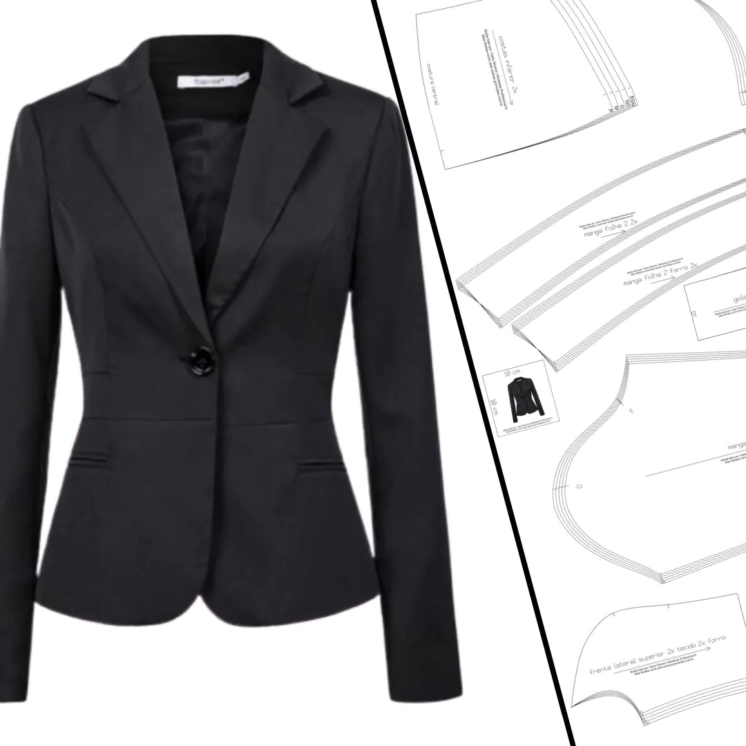 Molde Blazer Social Feminino (P ao EG) - Imagem 1