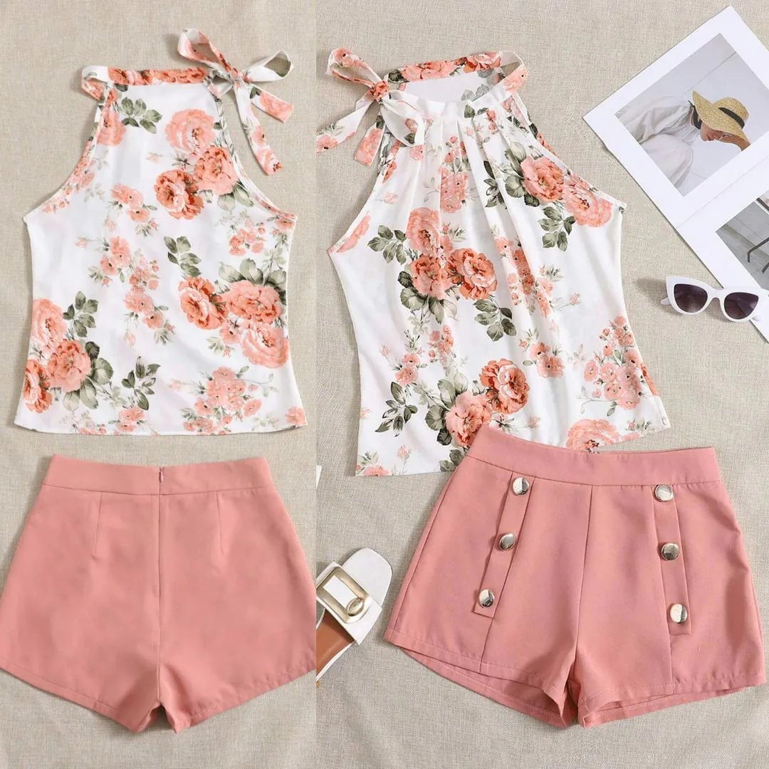 Molde Conjuntinho Blusa Gola Laço + Shortinho com Botões (P ao GG) - Imagem 1