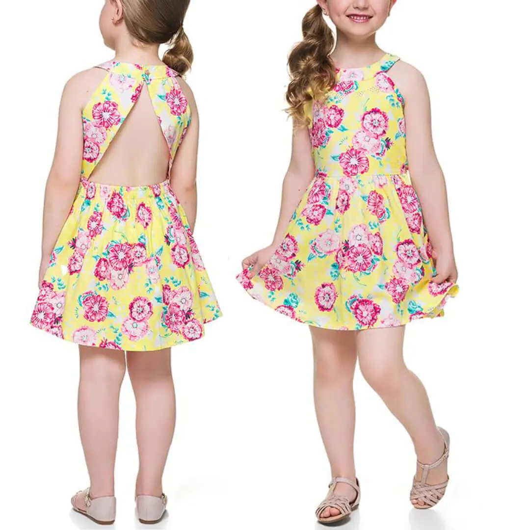 Molde Vestido Infantil Floral (6 aos 12 anos) - Imagem 1