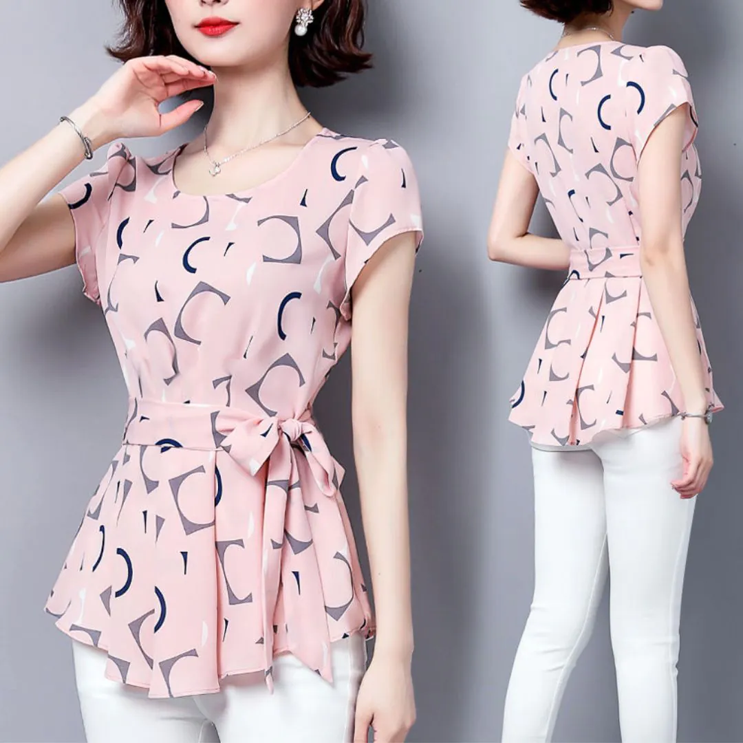 Molde Blusa Com Laço Manga Curta (38 ao 46) - Imagem 1