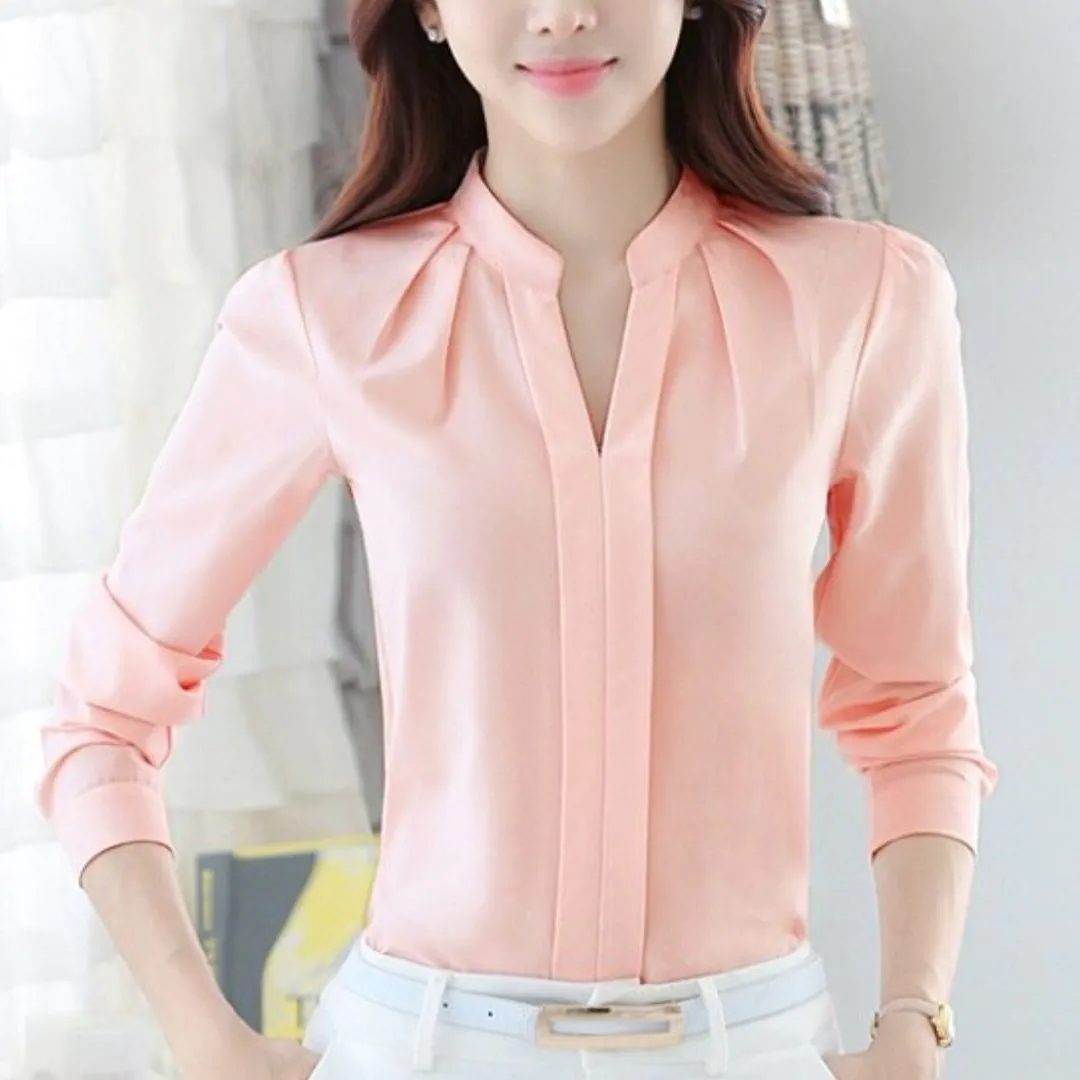 Molde Blusa Elegante Gola Padre Decote V (38 ao 46) - Imagem 1
