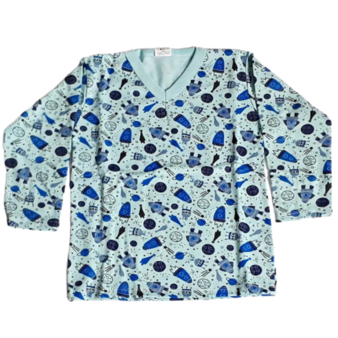 Molde Blusa Pijama Infantil Gola V (2 aos 16 anos) - Imagem 1