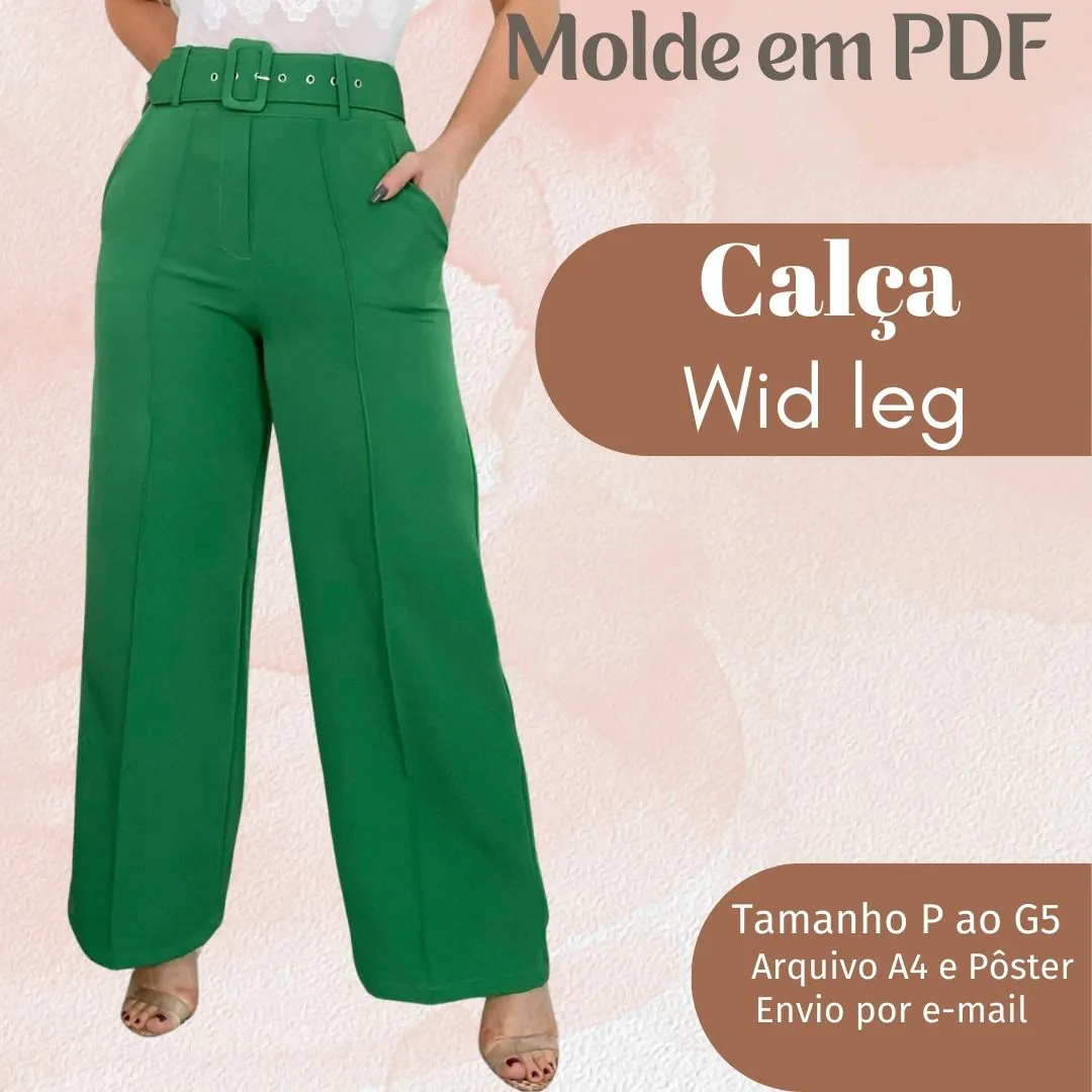 Molde Calça Wide Leg Alfaiataria (P ao G5) - Imagem 1