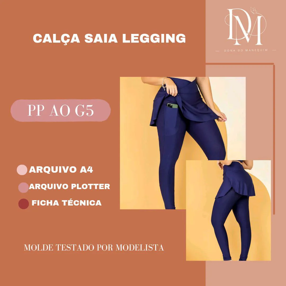 Molde Calça Short Legging (PP ao G5) - Imagem 1