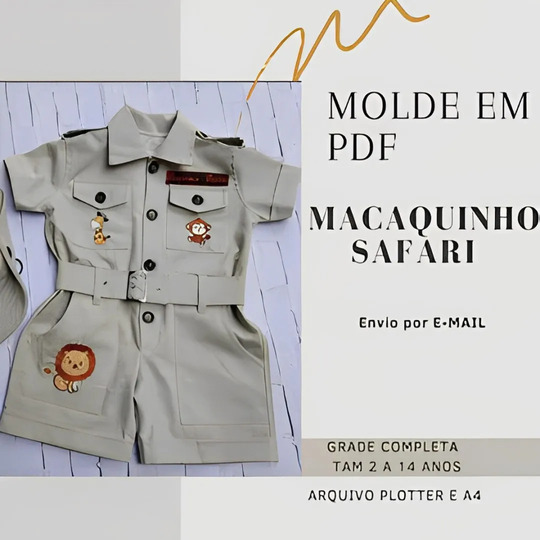 Molde Macaquinho Safari (2 ao 14 anos) - Imagem 1