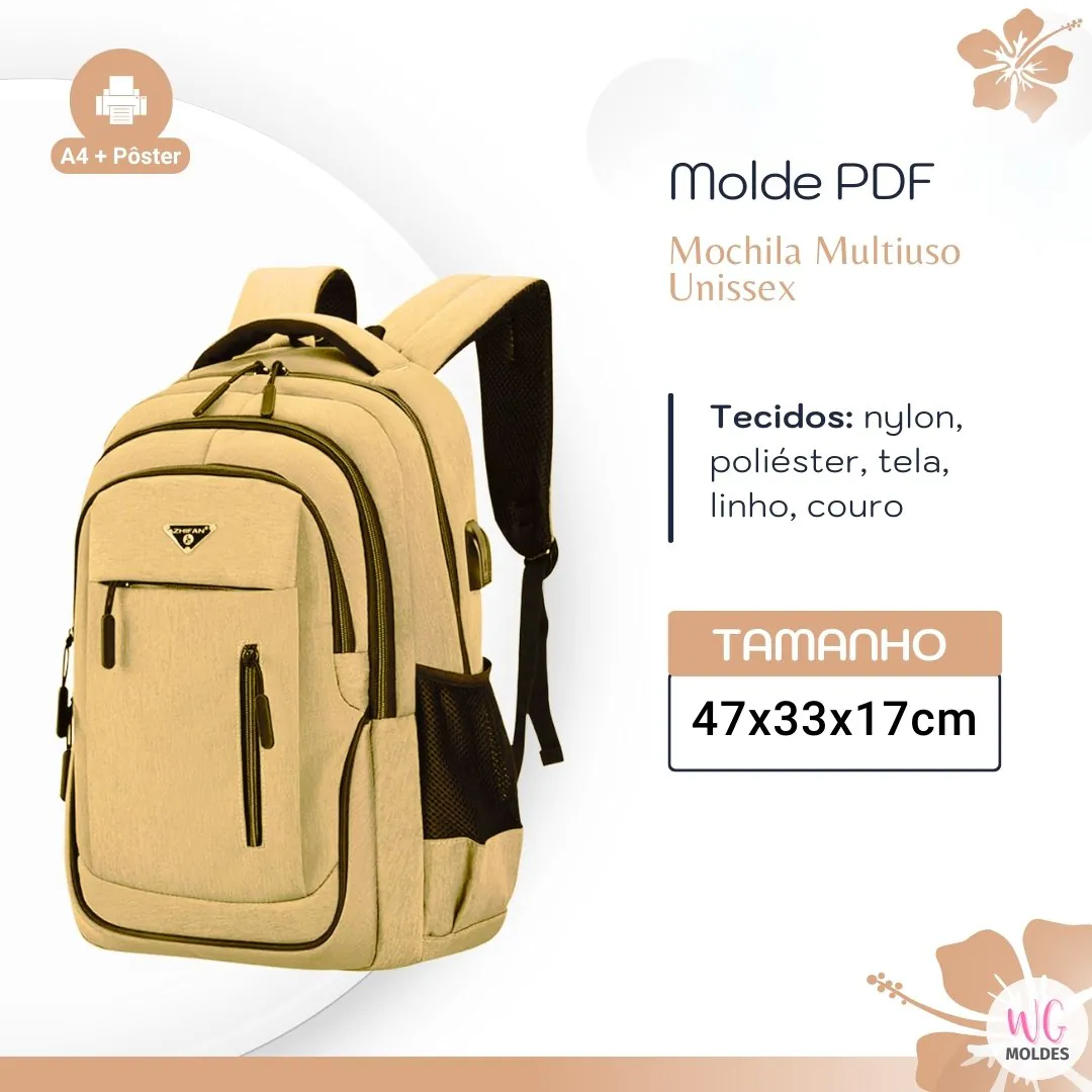 Molde Mochila (47 x 33 x 17cm) - Imagem 1