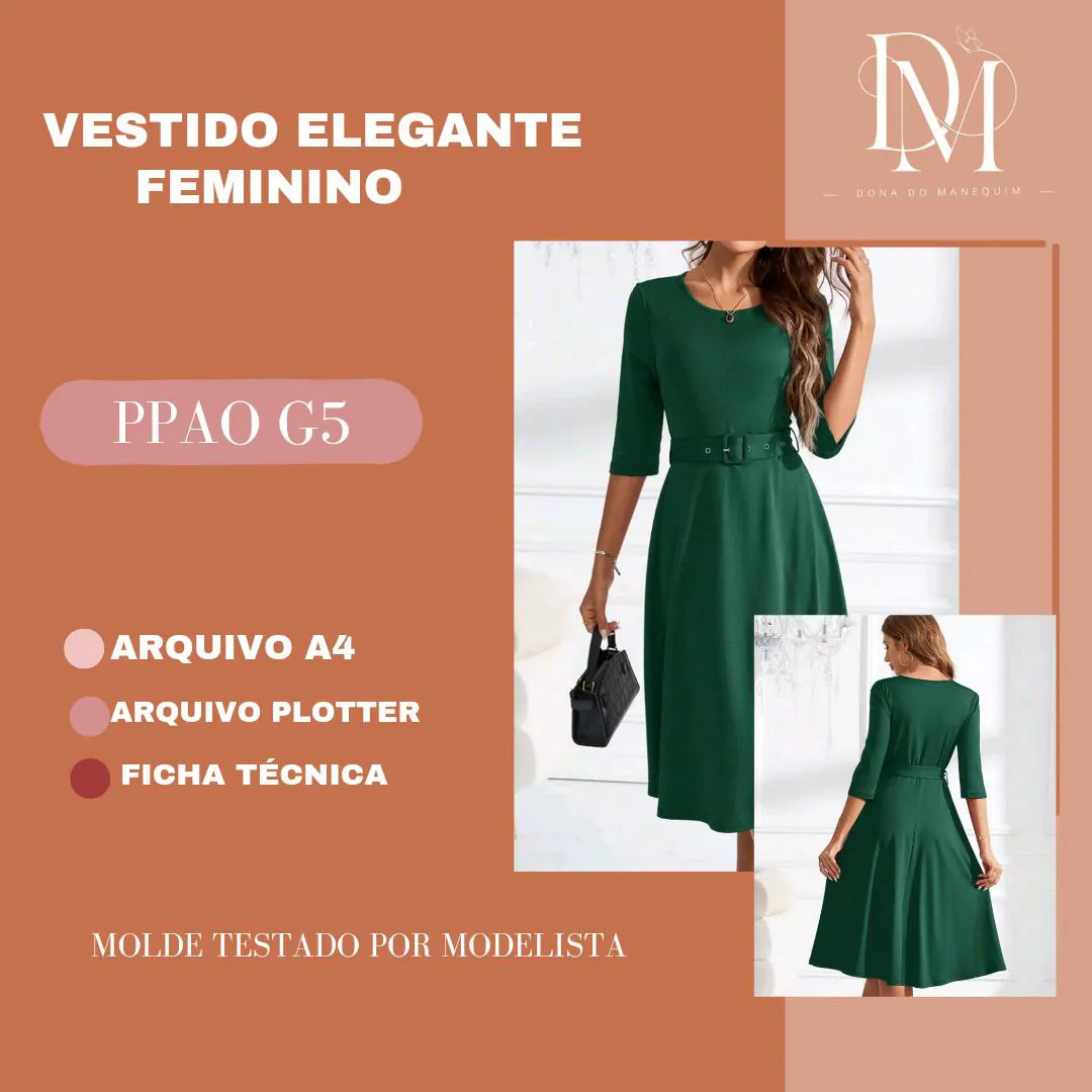 Molde Vestido Country (PP ao G5) - Imagem 1
