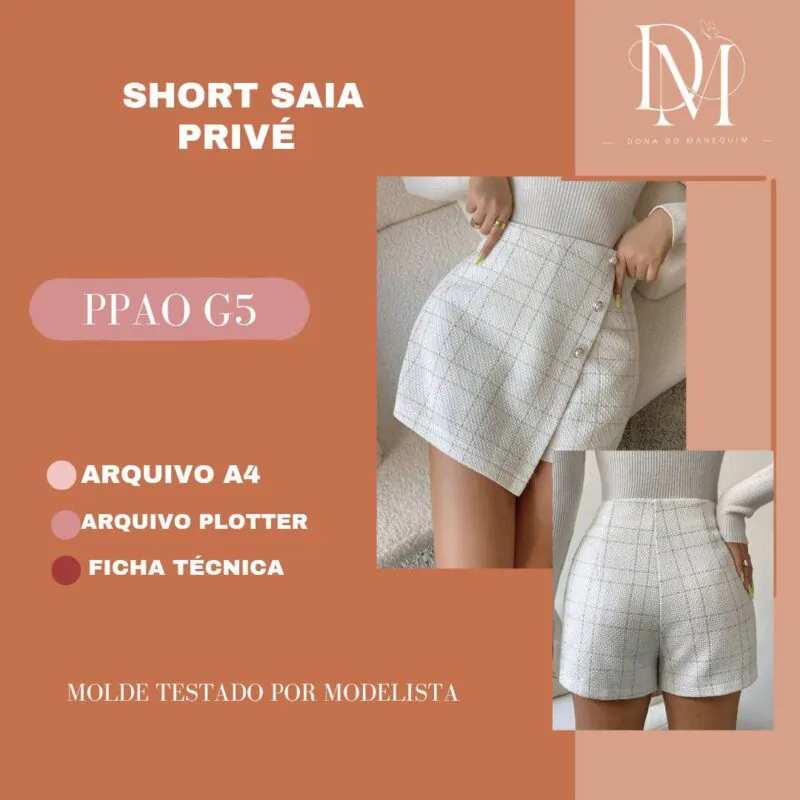 Molde Saia Short Privé (PP ao G5)